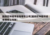 越南区块链项目有哪些公司[越南区块链项目有哪些公司做]