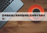 区块链应用公司如何盈利的[区块链公司做什么]